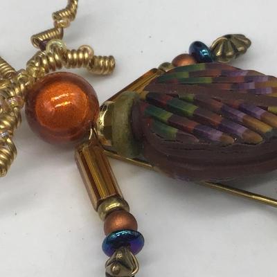 Unique Artisan  Person Glass Beaded Stick Pin  UNIQUE