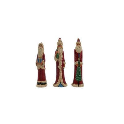 Vintage Folk Art Santa Claus Figurines