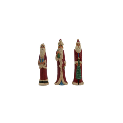 Vintage Folk Art Santa Claus Figurines