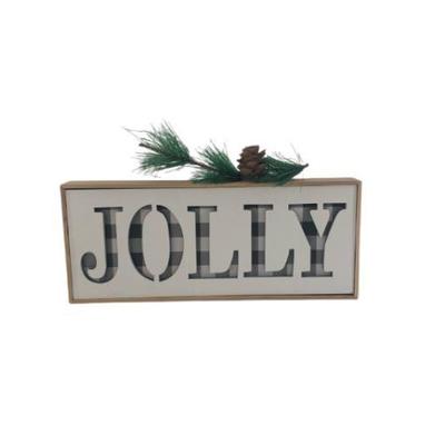 Wooden Holiday Jolly and Noel Signs