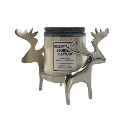 Silver Reindeer Candle Holder