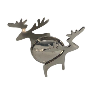 Silver Reindeer Candle Holder