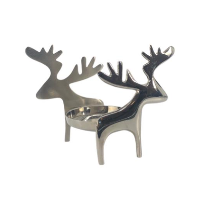 Silver Reindeer Candle Holder