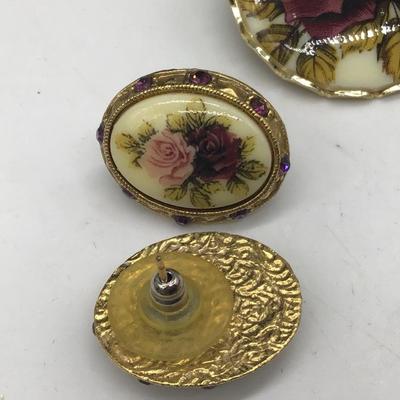 Vintage Set Earrings and Brooch