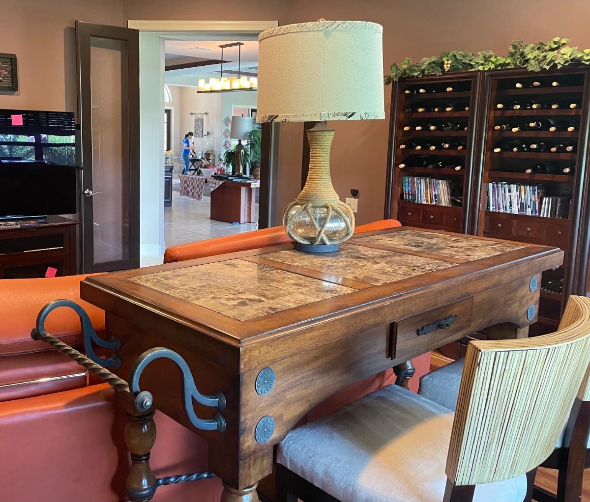 Lot 286 Bar Height Console TablePub Table/Bar Cart