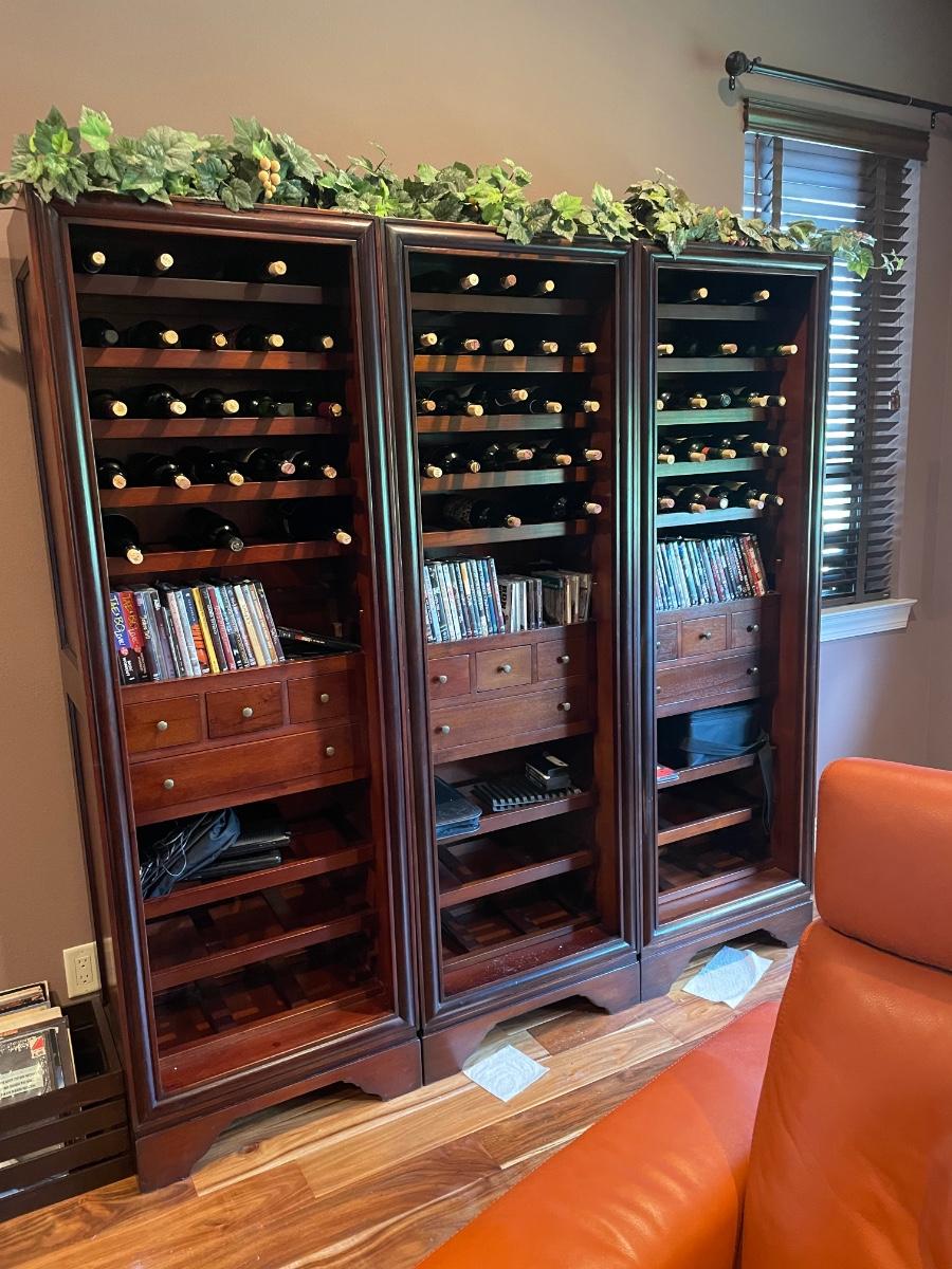 Lot 288. Three Piece Wall Unit Wine Rack