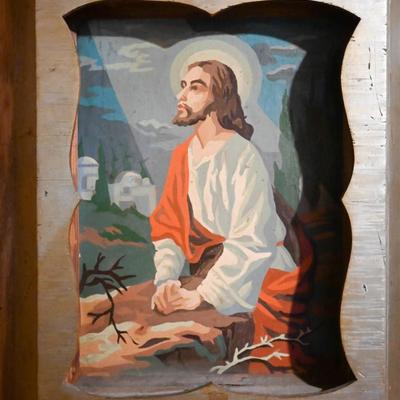 Paint by number JESUS PRAYING Shadow box frame