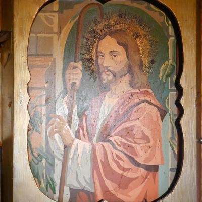 Paint by number JESUS WITH GLITTER HALO Shadow box frame