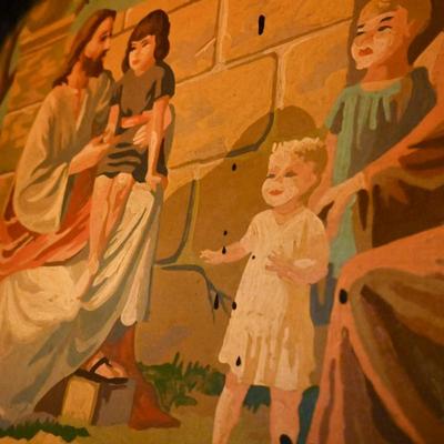 Paint by number JESUS WITH CHILDREN Shadow box frame