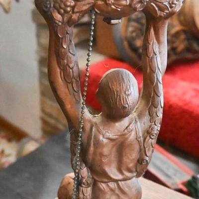 ART DECO METAL GODDESS LAMP