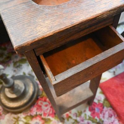 MISSION PLANT STAND WITH DRAWER