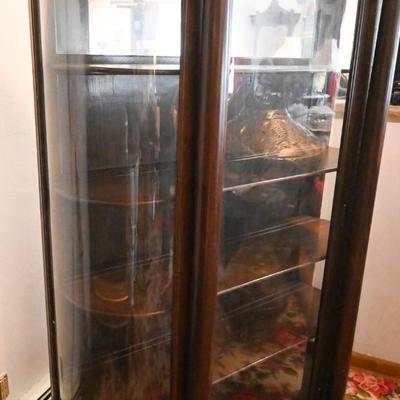 GORGEOUS CURVED GLASS CURIO CABINET