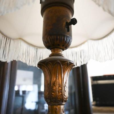 METAL FLOOR LAMP with FRINGE SHADE