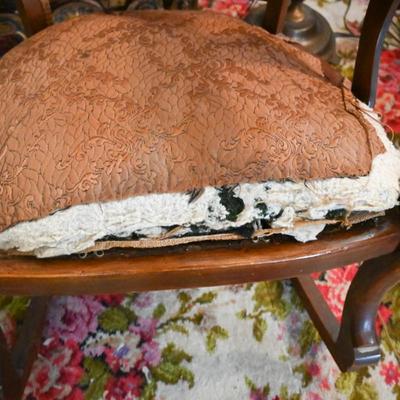HAND CARVED WOMAN BUSTS WOODEN ROCKER