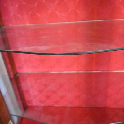 COLONIAL CABINET WITH PAINTING AND RED LINING