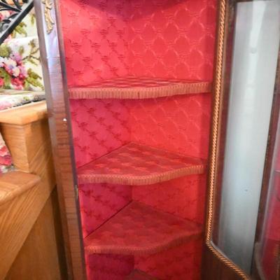 COLONIAL CORNER CABINET WITH RED LINING