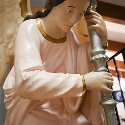 LARGE CHURCH STATUARY OF ANGEL CANDLE HOLDER
