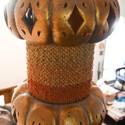 MOROCCAN / TURKISH SWAG LAMP OF CERAMIC AND CLOTH