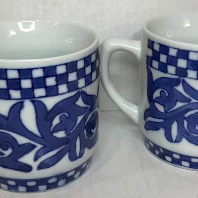 2 Blue Pattern Mugs by IDG