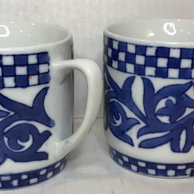 2 Blue Pattern Mugs by IDG