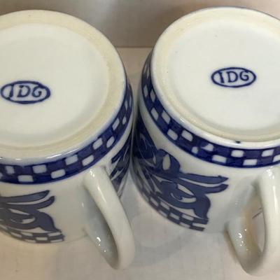 2 Blue Pattern Mugs by IDG