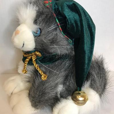 Fiesta Christmas Cat grey and white