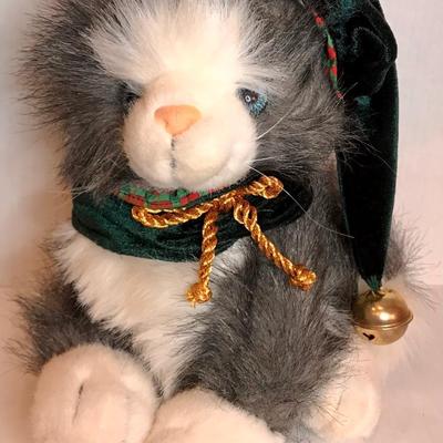 Fiesta Christmas Cat grey and white