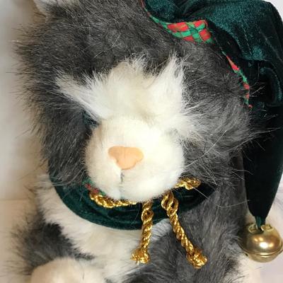 Fiesta Christmas Cat grey and white