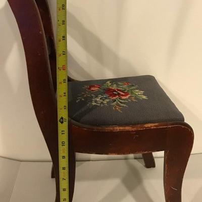 Vintage Childâ€™s Chair Needlepoint seat cover