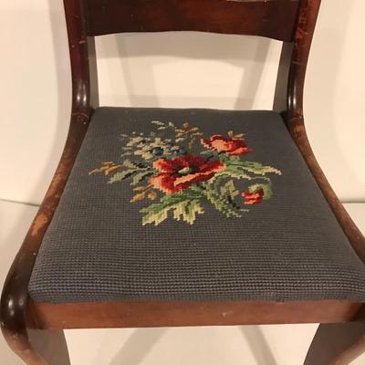 Vintage Childâ€™s Chair Needlepoint seat cover
