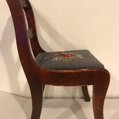 Vintage Childâ€™s Chair Needlepoint seat cover