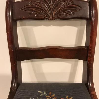 Vintage Childâ€™s Chair Needlepoint seat cover