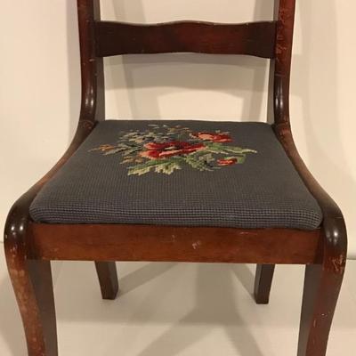 Vintage Childâ€™s Chair Needlepoint seat cover