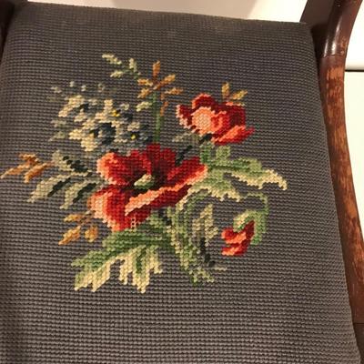 Vintage Childâ€™s Chair Needlepoint seat cover