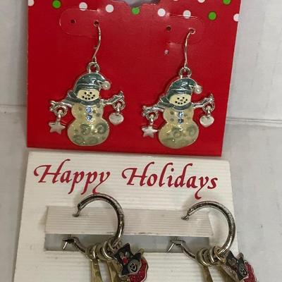 Set of 2 pair Snowman earrings