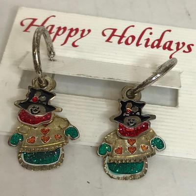 Set of 2 pair Snowman earrings