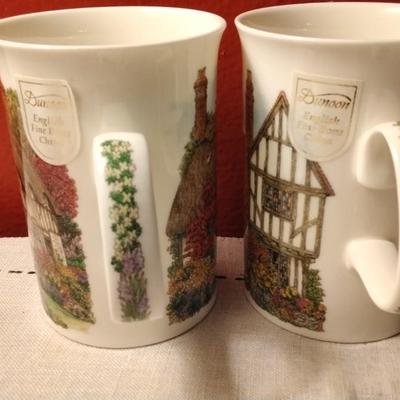 Dunoon Sue Scullard *Manor Houses*  2 Fine Bone China Mugs - Made in England