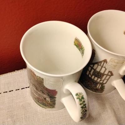 Dunoon Sue Scullard *Manor Houses*  2 Fine Bone China Mugs - Made in England