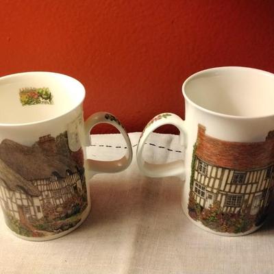 Dunoon Sue Scullard *Manor Houses*  2 Fine Bone China Mugs - Made in England