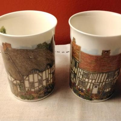 Dunoon Sue Scullard *Manor Houses*  2 Fine Bone China Mugs - Made in England
