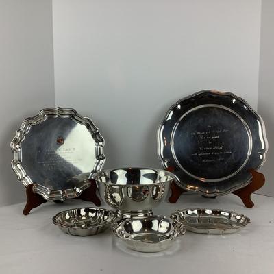 8704 Lot of Silver plate Trophy Serving Pieces