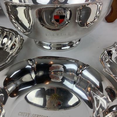 8704 Lot of Silver plate Trophy Serving Pieces