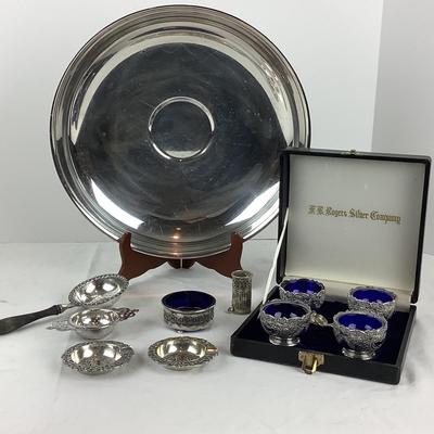 8709 Silver Plated Salts and Sterling Serving Pieces