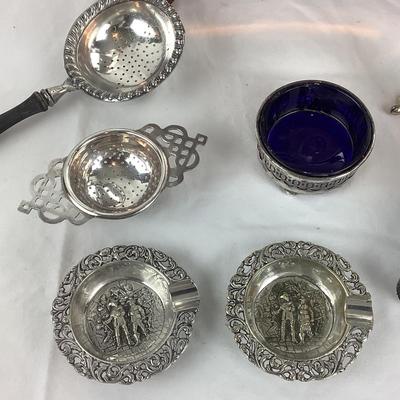8709 Silver Plated Salts and Sterling Serving Pieces
