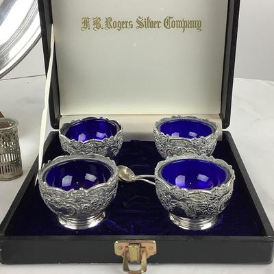 8709 Silver Plated Salts and Sterling Serving Pieces