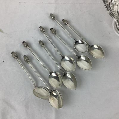 8730 Sterling Silver Bonbon Dish with 8 small spoons