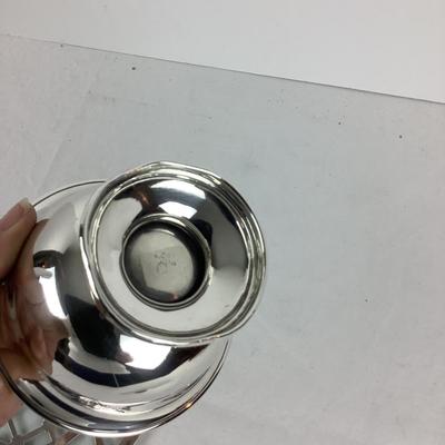 8732 Sterling Silver Bowl with Crystal and Silver Trivet
