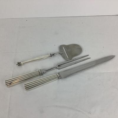 8734 Denmark Sterling Handled Carving Set and Cheese Server