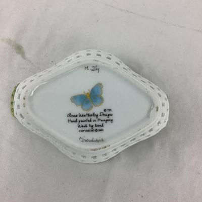 8741 Vintage Porcelain Anne Weatherly Handpainted Bowl with small boxes