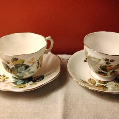 2 Bone China Teacups and Saucers